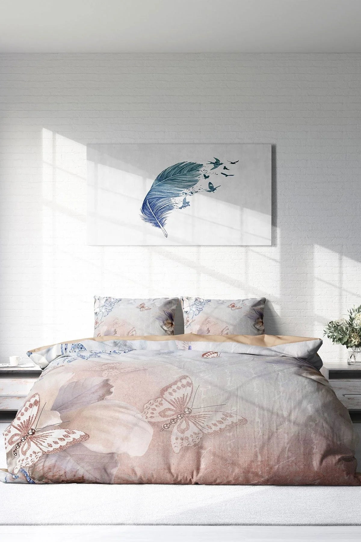 Mariposa 3D Dijital Baskılı Çift Kişilik Nevresim Takımı