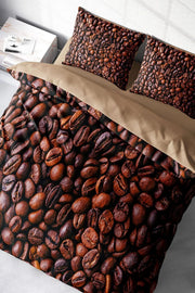 Nevresim Takımı Pamuk Saten Çift Kişilik 3D Digital Coffee Duvet