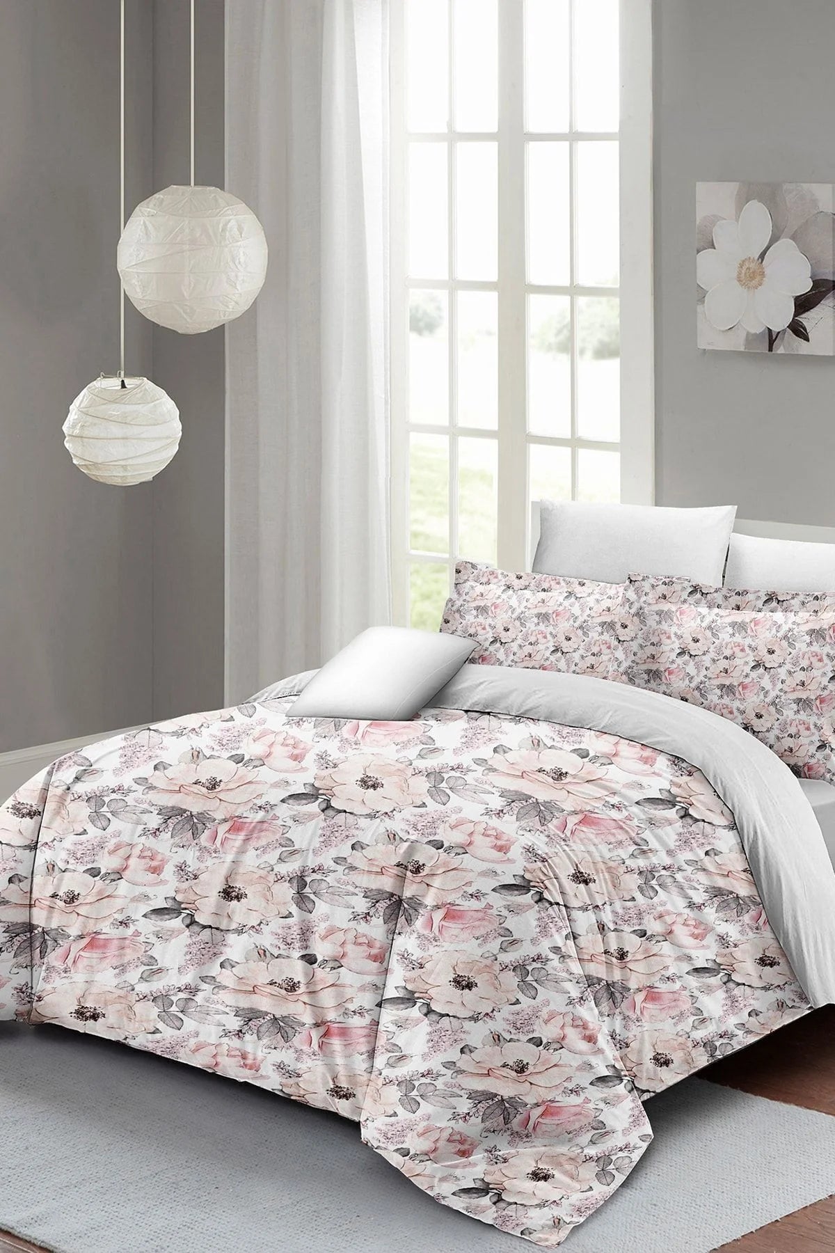 Nevresim Takımı Pamuk Saten Çift Kişilik 3D Digital Dream Roses