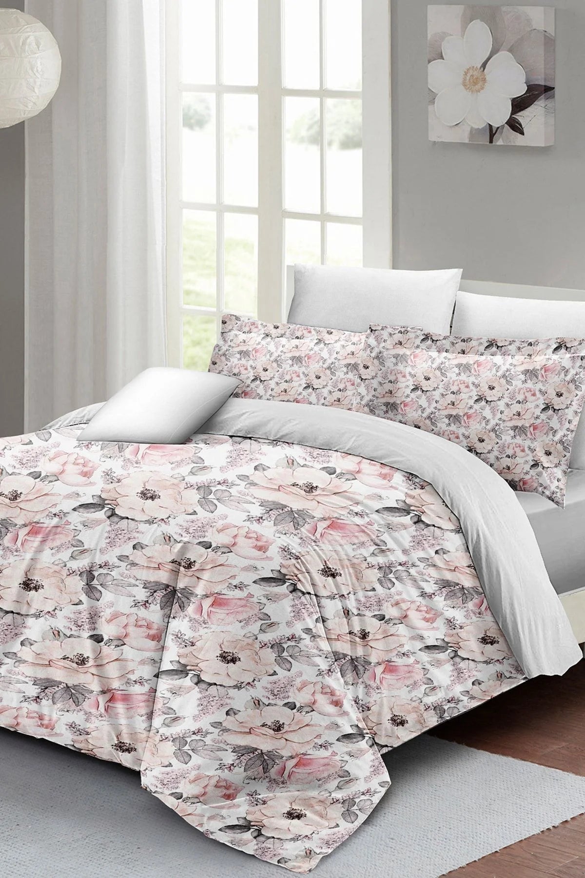 Nevresim Takımı Pamuk Saten Çift Kişilik 3D Digital Dream Roses