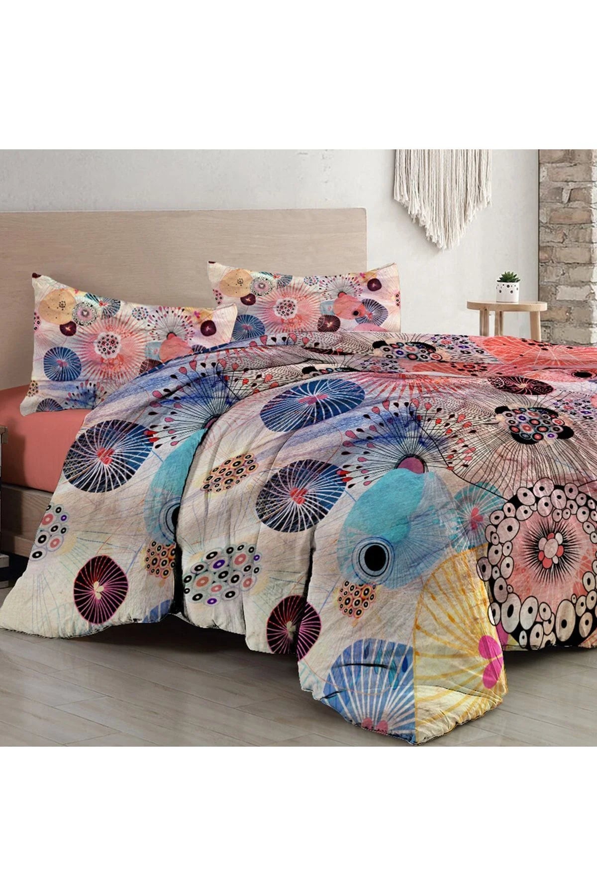 Nevresim Takımı Pamuk Saten Çift Kişilik 3D Digital Energy