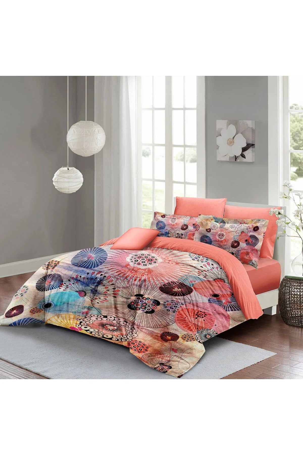 Nevresim Takımı Pamuk Saten Çift Kişilik 3D Digital Energy