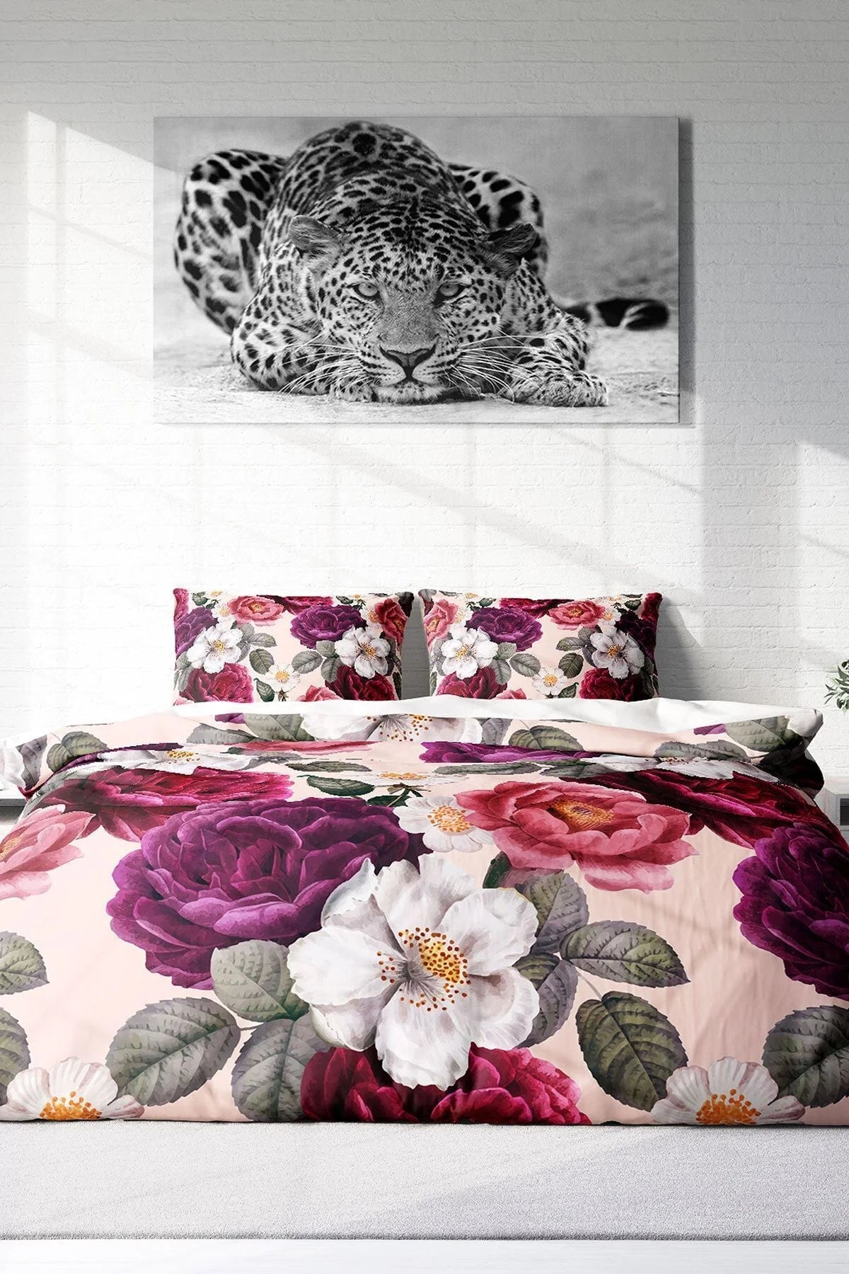 Nevresim Takımı Pamuk Saten Çift Kişilik 3D Digital Flower Dream