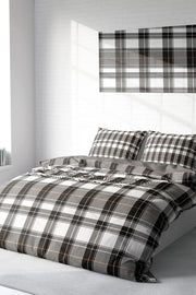 Nevresim Takımı Pamuk Saten Çift Kişilik 3D Digital Grey Ekose