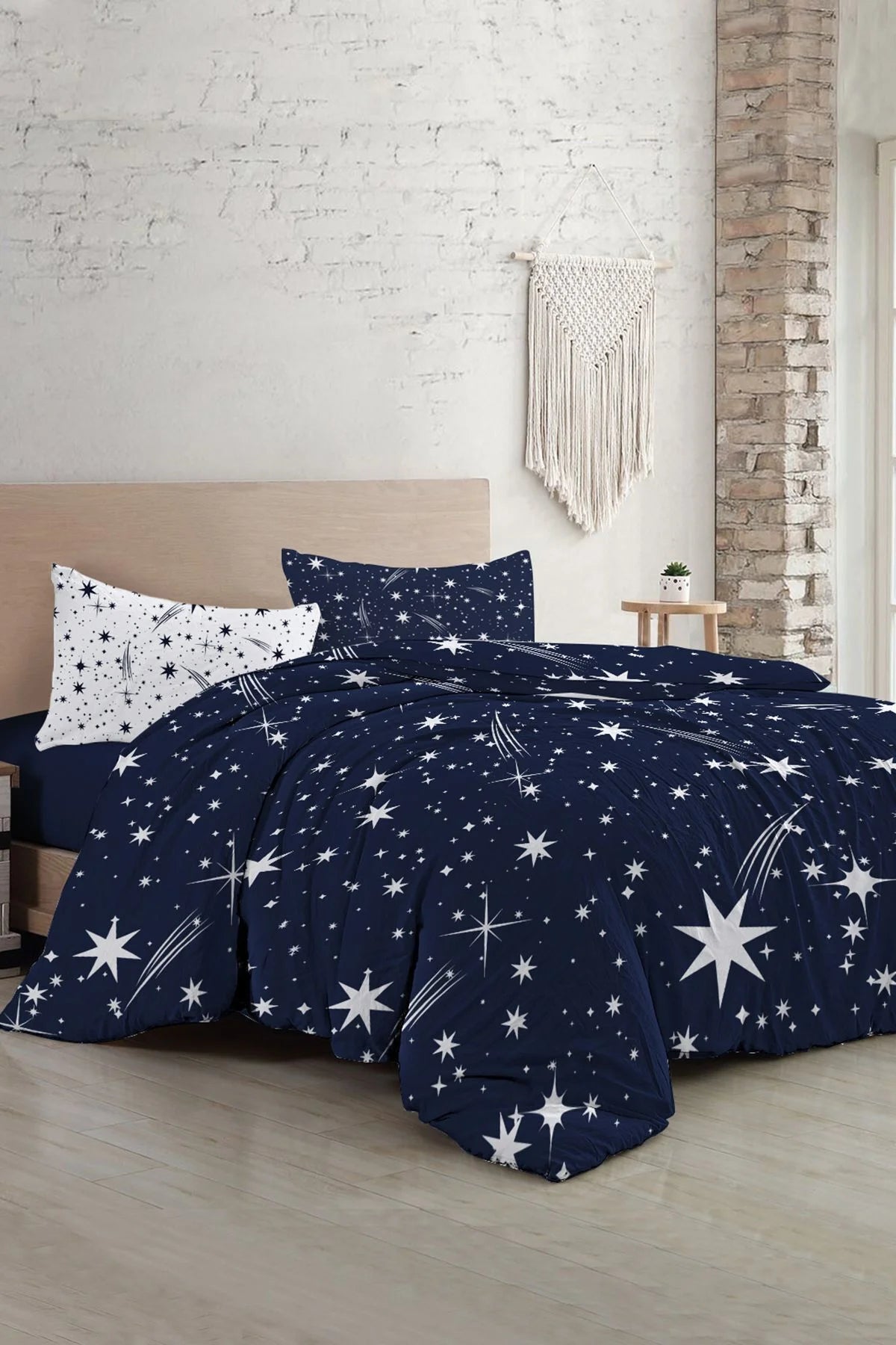 Nevresim Takımı Pamuk Saten Çift Kişilik 3D Digital Halley Star