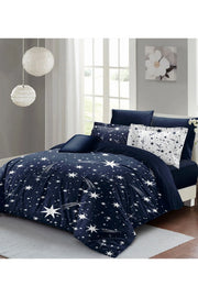 Nevresim Takımı Pamuk Saten Çift Kişilik 3D Digital Halley Star
