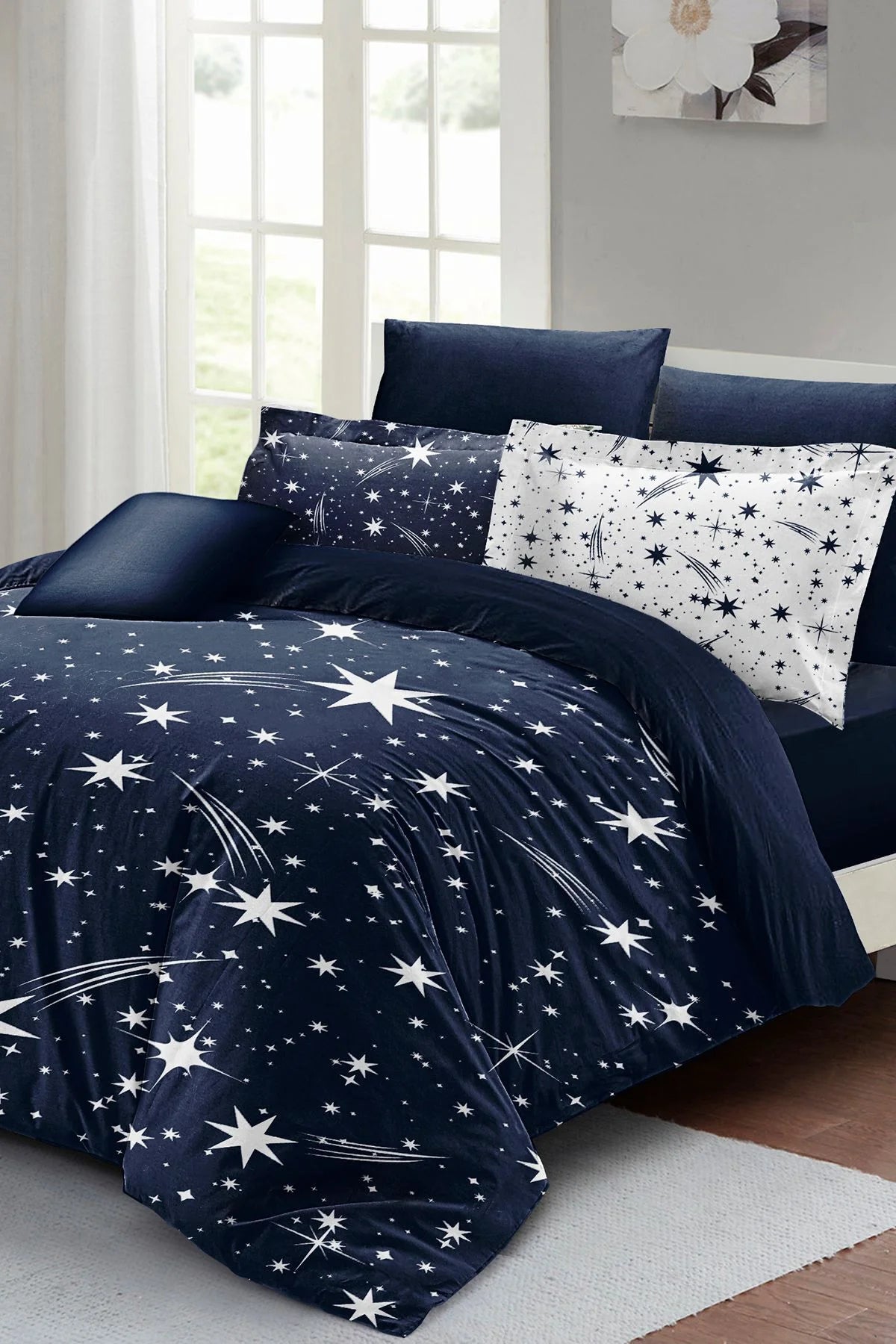 Nevresim Takımı Pamuk Saten Çift Kişilik 3D Digital Halley Star