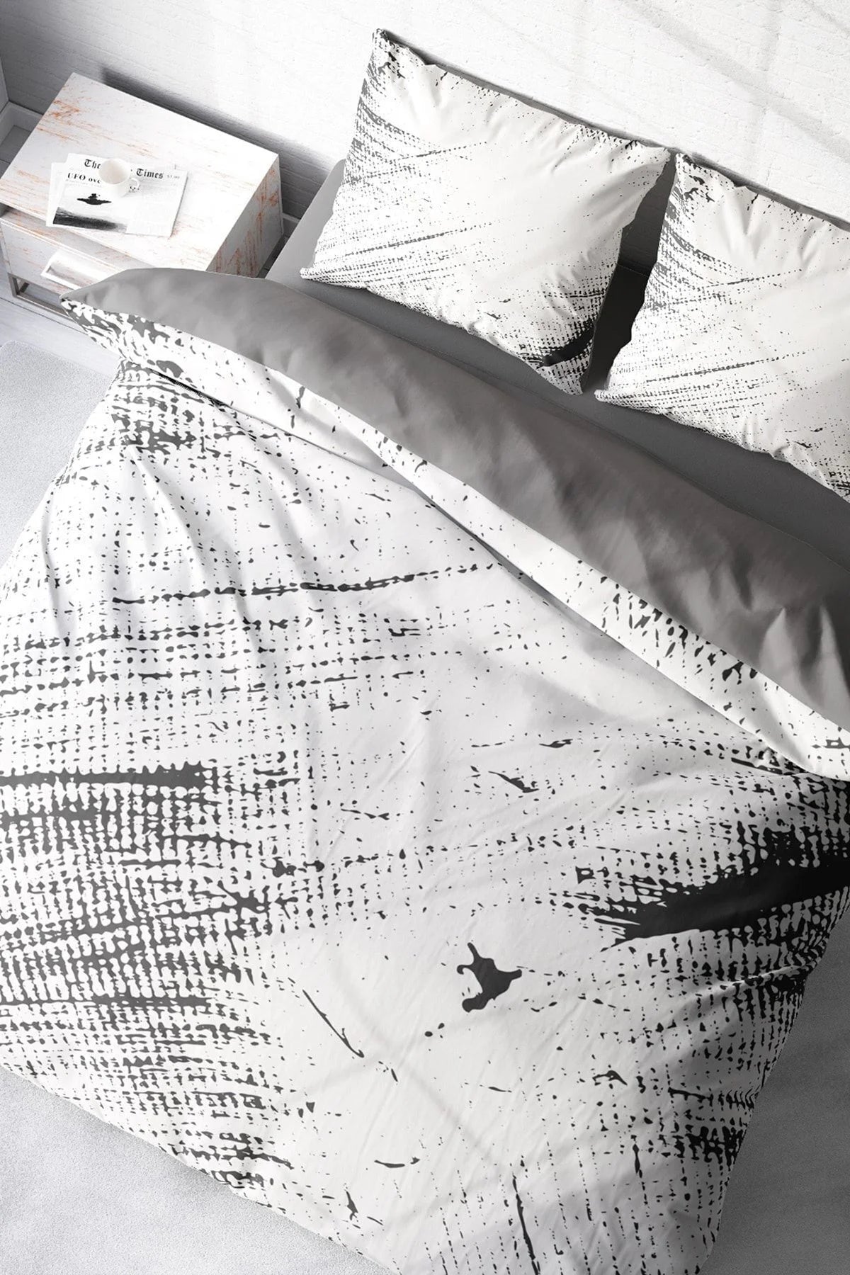 Nevresim Takımı Pamuk Saten Çift Kişilik 3D Digital Lux Marble