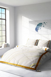 Nevresim Takımı Pamuk Saten Çift Kişilik 3D Digital Marble White