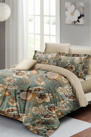 Nevresim Takımı Pamuk Saten Çift Kişilik 3D Digital Mistique Flowers