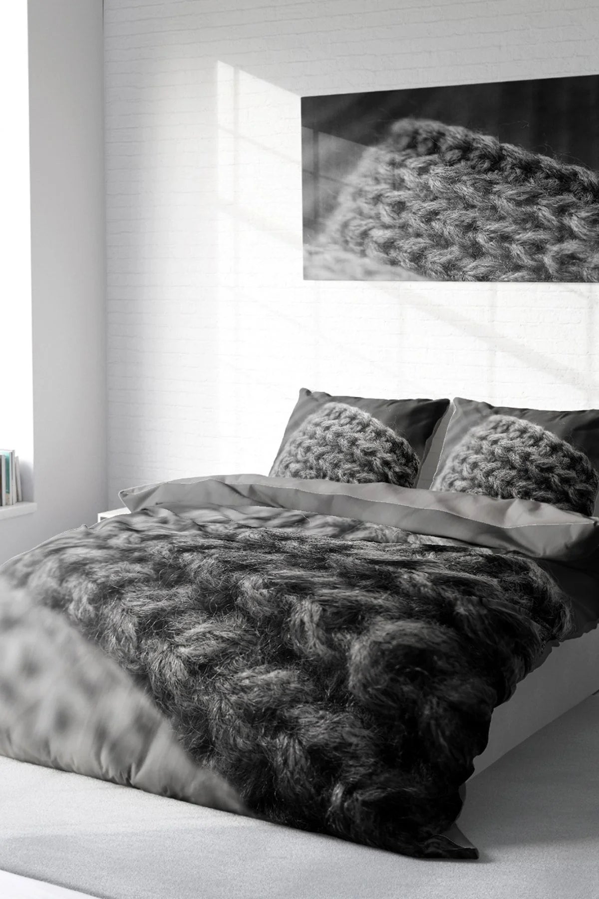 Nevresim Takımı Pamuk Saten Çift Kişilik 3D Digital Örgü2