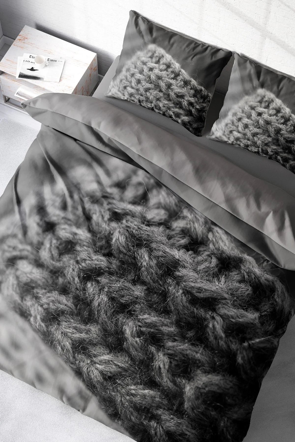 Nevresim Takımı Pamuk Saten Çift Kişilik 3D Digital Örgü2