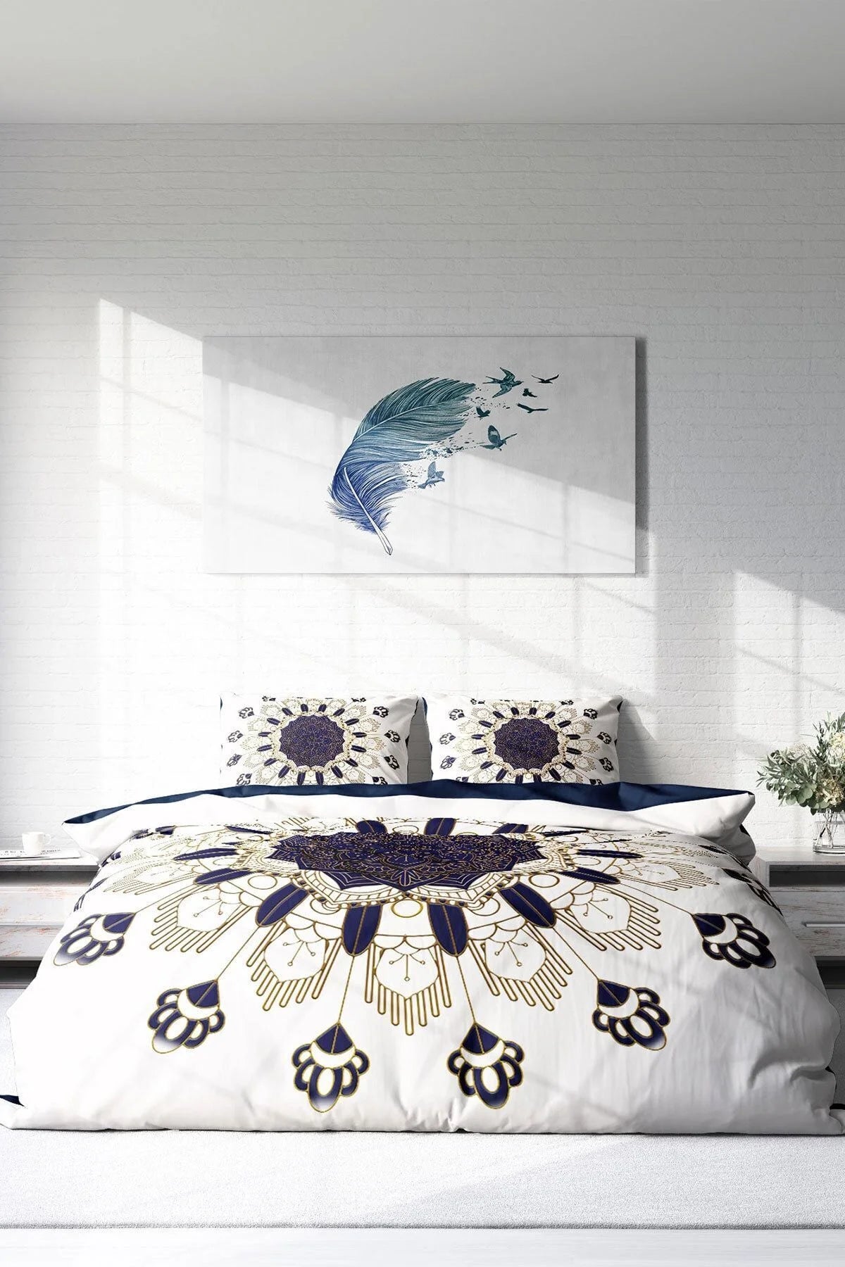 Nevresim Takımı Pamuk Saten Çift Kişilik 3D Digital Osmanlı Motifleri Iıı