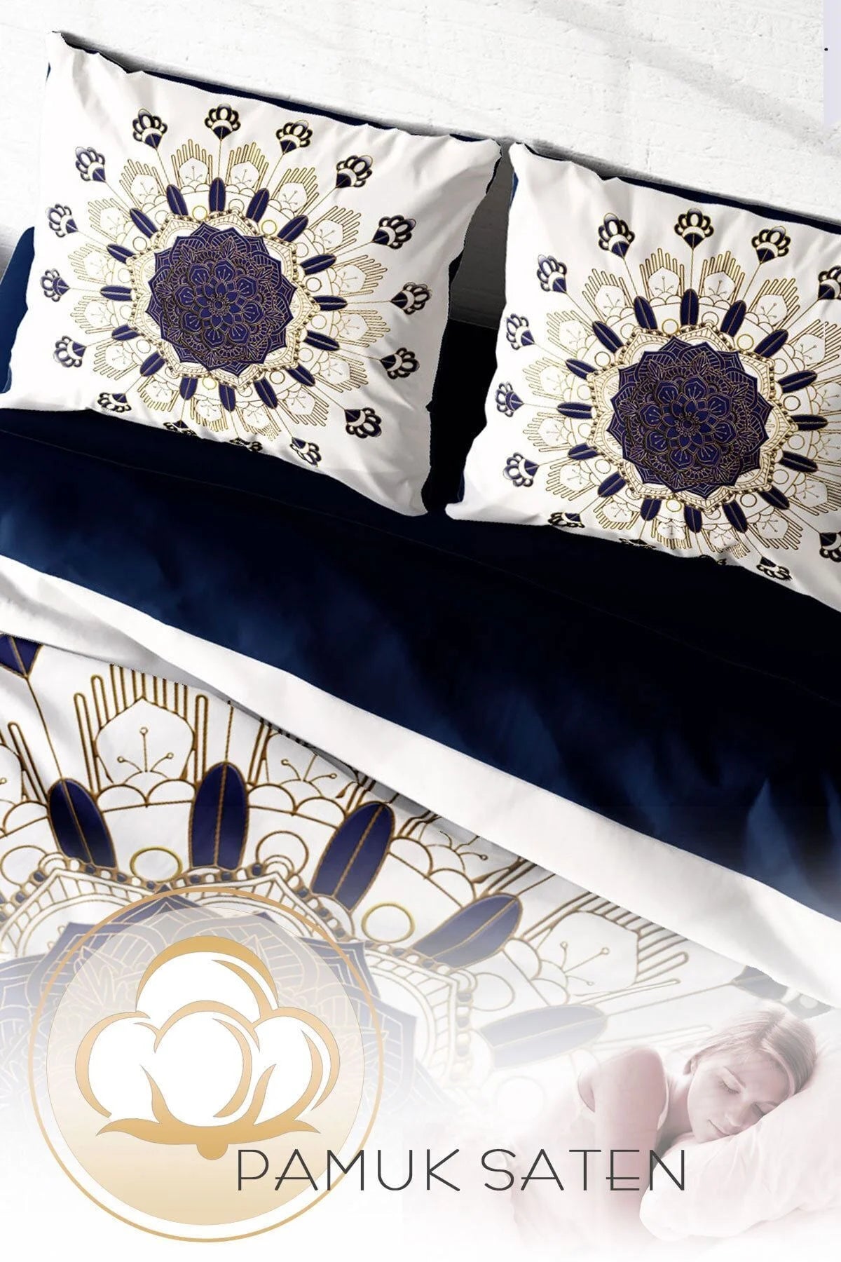 Nevresim Takımı Pamuk Saten Çift Kişilik 3D Digital Osmanlı Motifleri Iıı