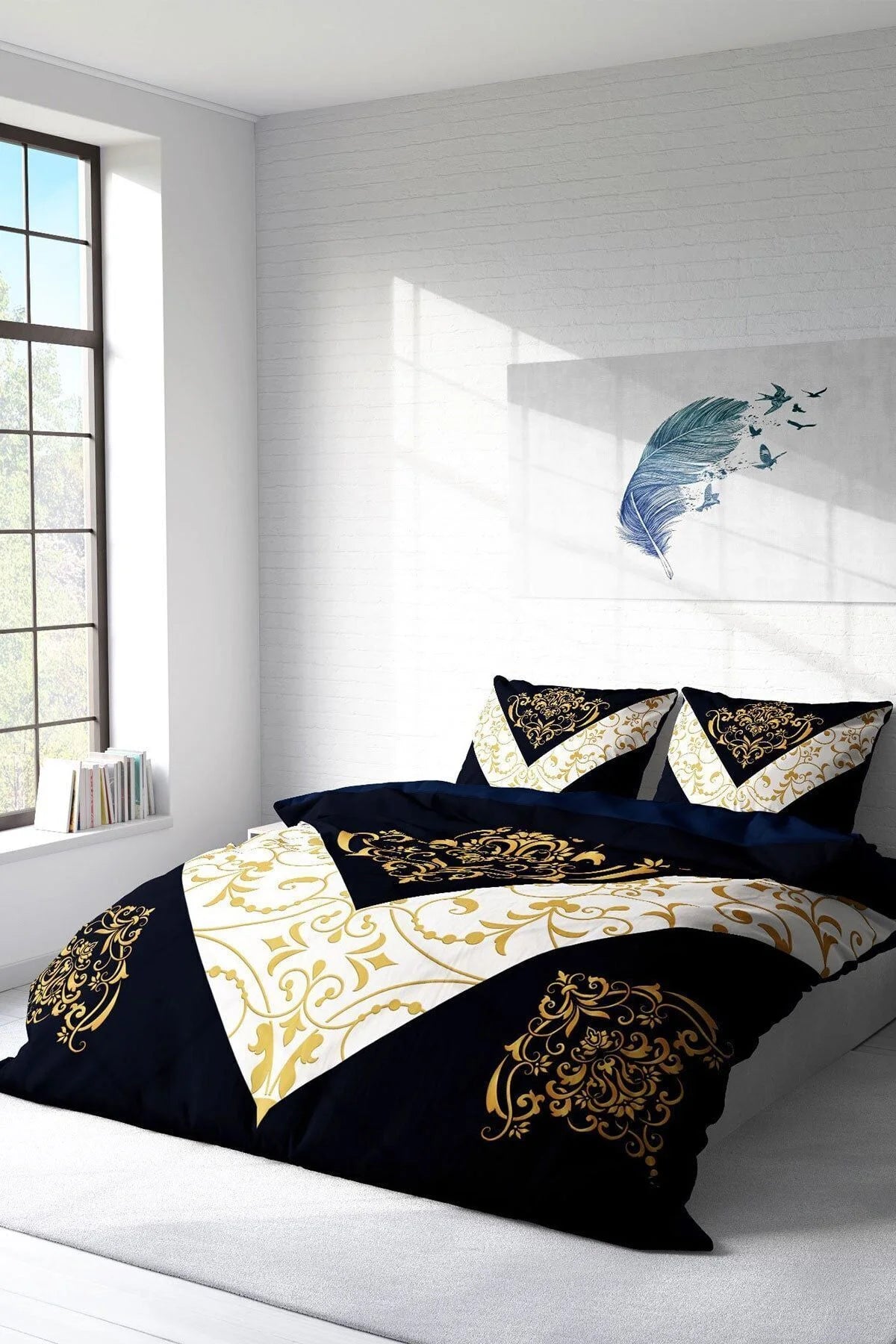 Nevresim Takımı Pamuk Saten Çift Kişilik 3D Digital Osmanlı Motifleri V