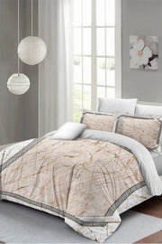 Nevresim Takımı Pamuk Saten Çift Kişilik 3D Digital Pink Marble