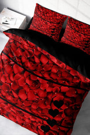 Nevresim Takımı Pamuk Saten Çift Kişilik 3D Digital Rose Feather