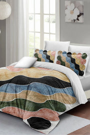 Nevresim Takımı Pamuk Saten Çift Kişilik 3D Digital Row Colors