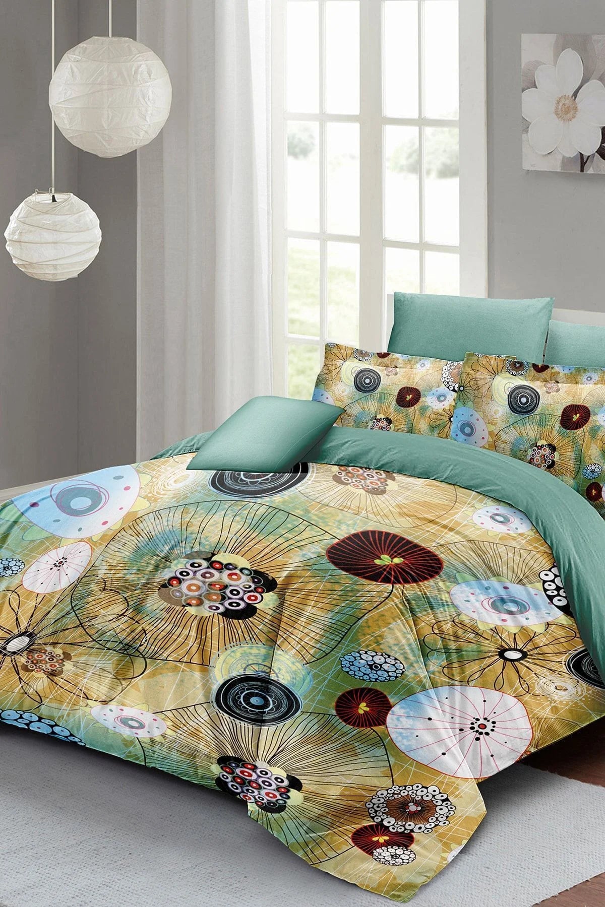 Nevresim Takımı Pamuk Saten Çift Kişilik 3D Digital Soft Energy