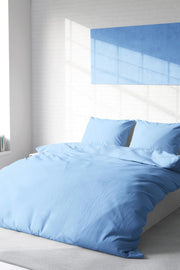 Nevresim Takımı Pamuk Saten Çift Kişilik 3D Digital Soft Mavi Lux Pamuk Percale
