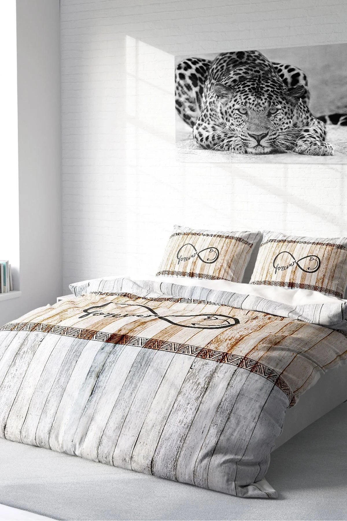 Nevresim Takımı Pamuk Saten Çift Kişilik 3D Digital Sonsuza Dek