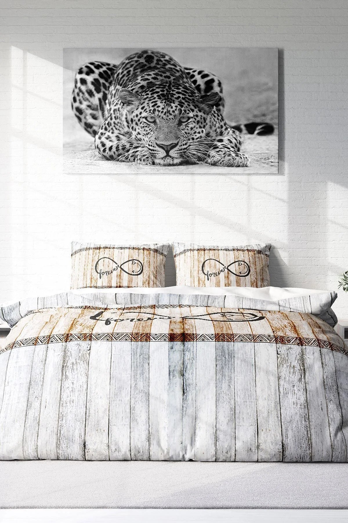 Nevresim Takımı Pamuk Saten Çift Kişilik 3D Digital Sonsuza Dek