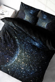 Nevresim Takımı Pamuk Saten Çift Kişilik 3D Digital Star Moon