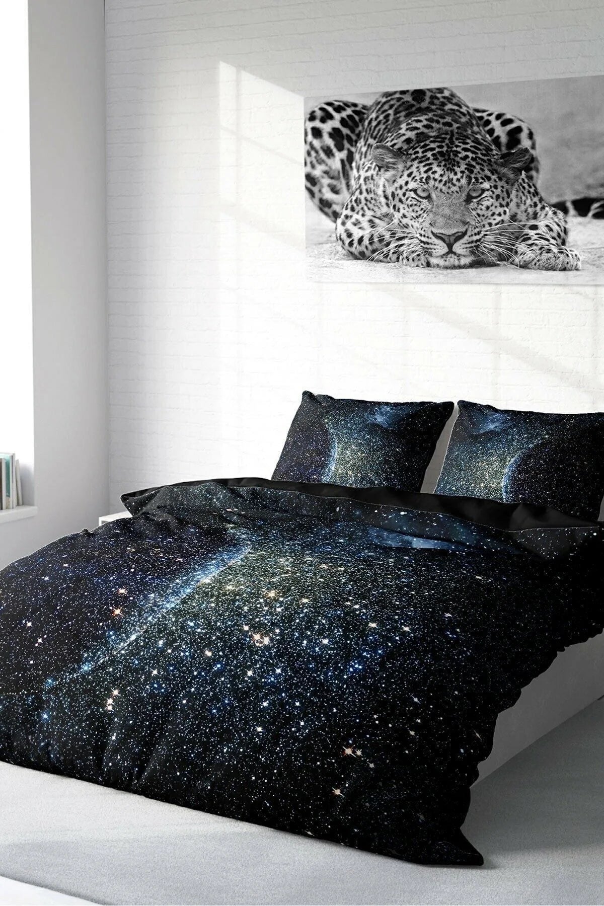 Nevresim Takımı Pamuk Saten Çift Kişilik 3D Digital Star Moon