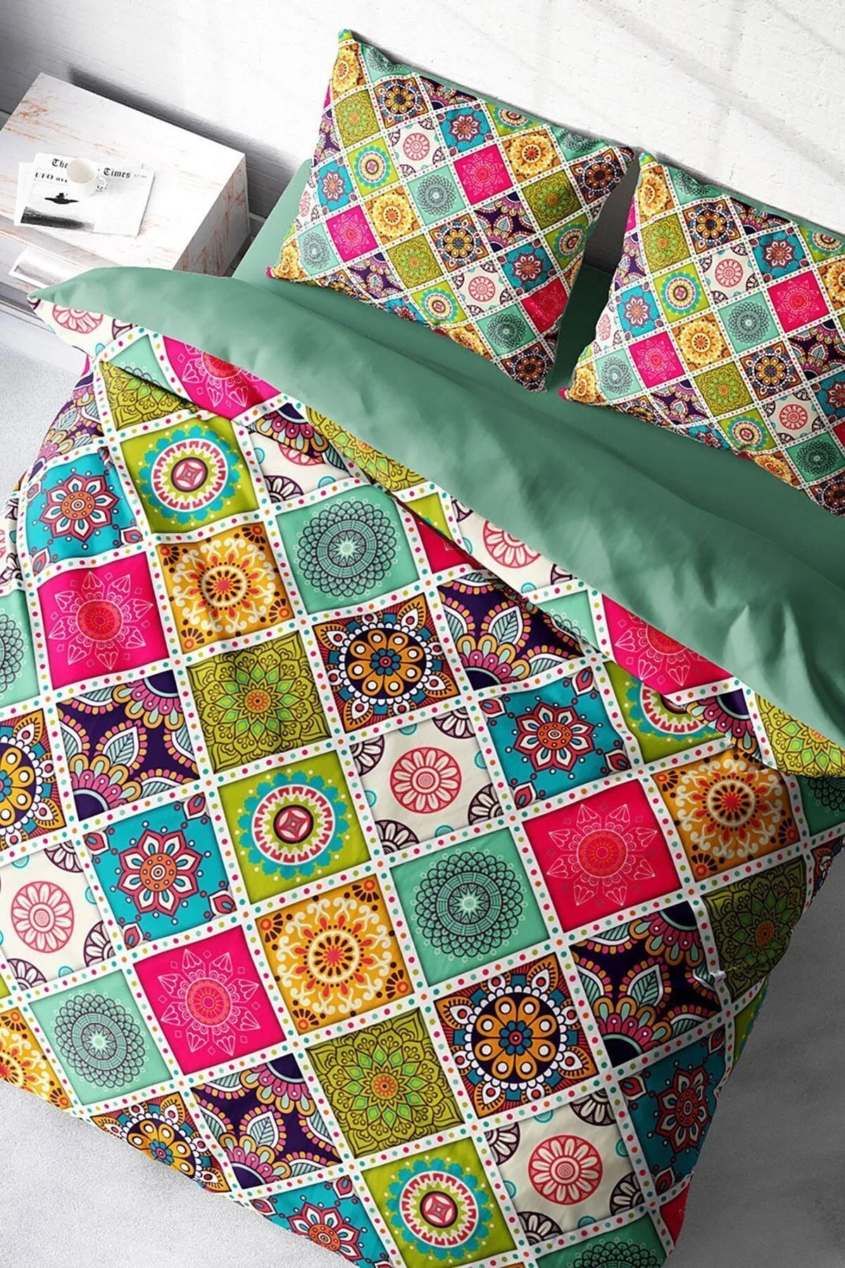 Nevresim Takımı Pamuk Saten Çift Kişilik 3D Digital Strip Motif