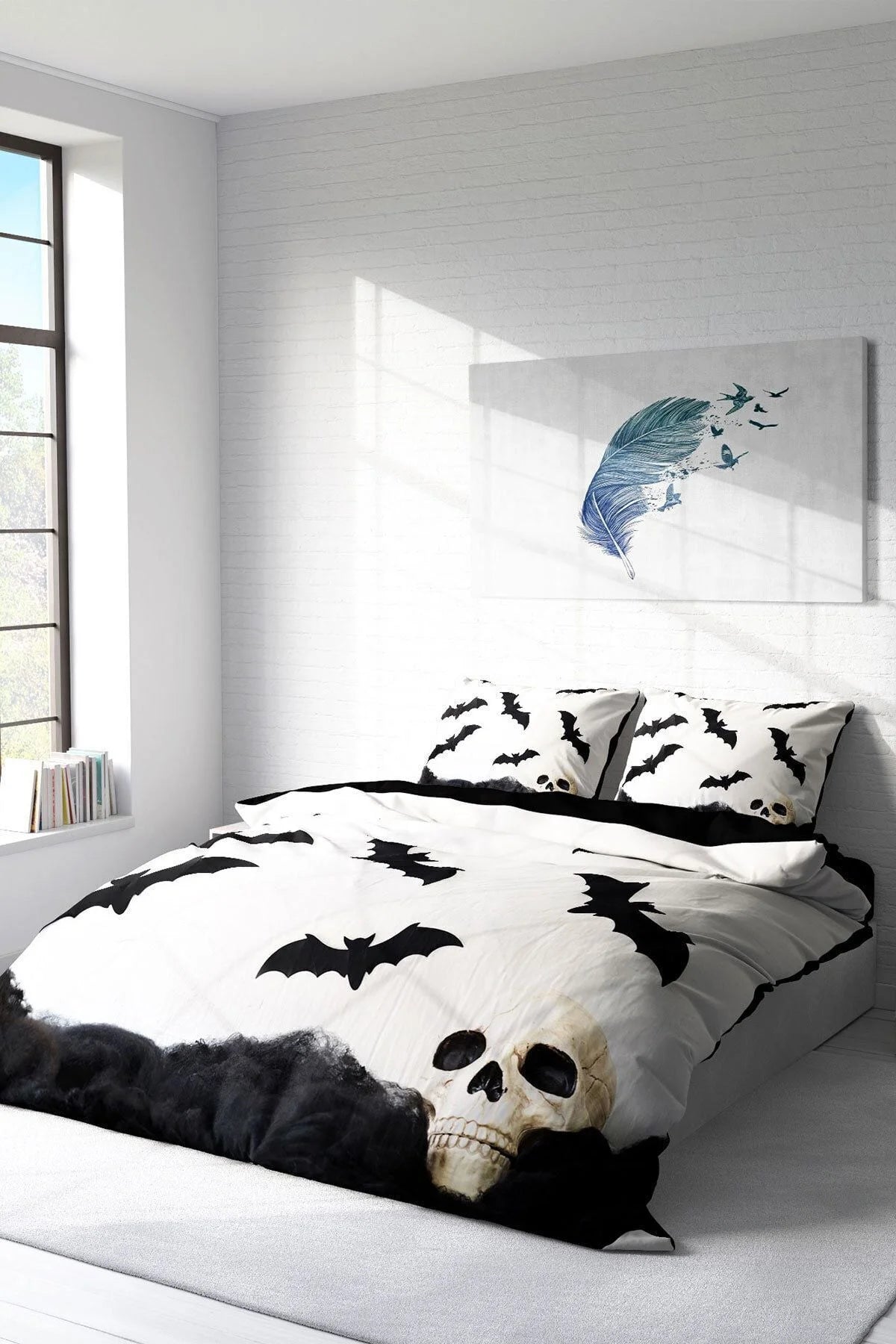 Nevresim Takımı Pamuk Saten Çift Kişilik 3D Digital Yarasa