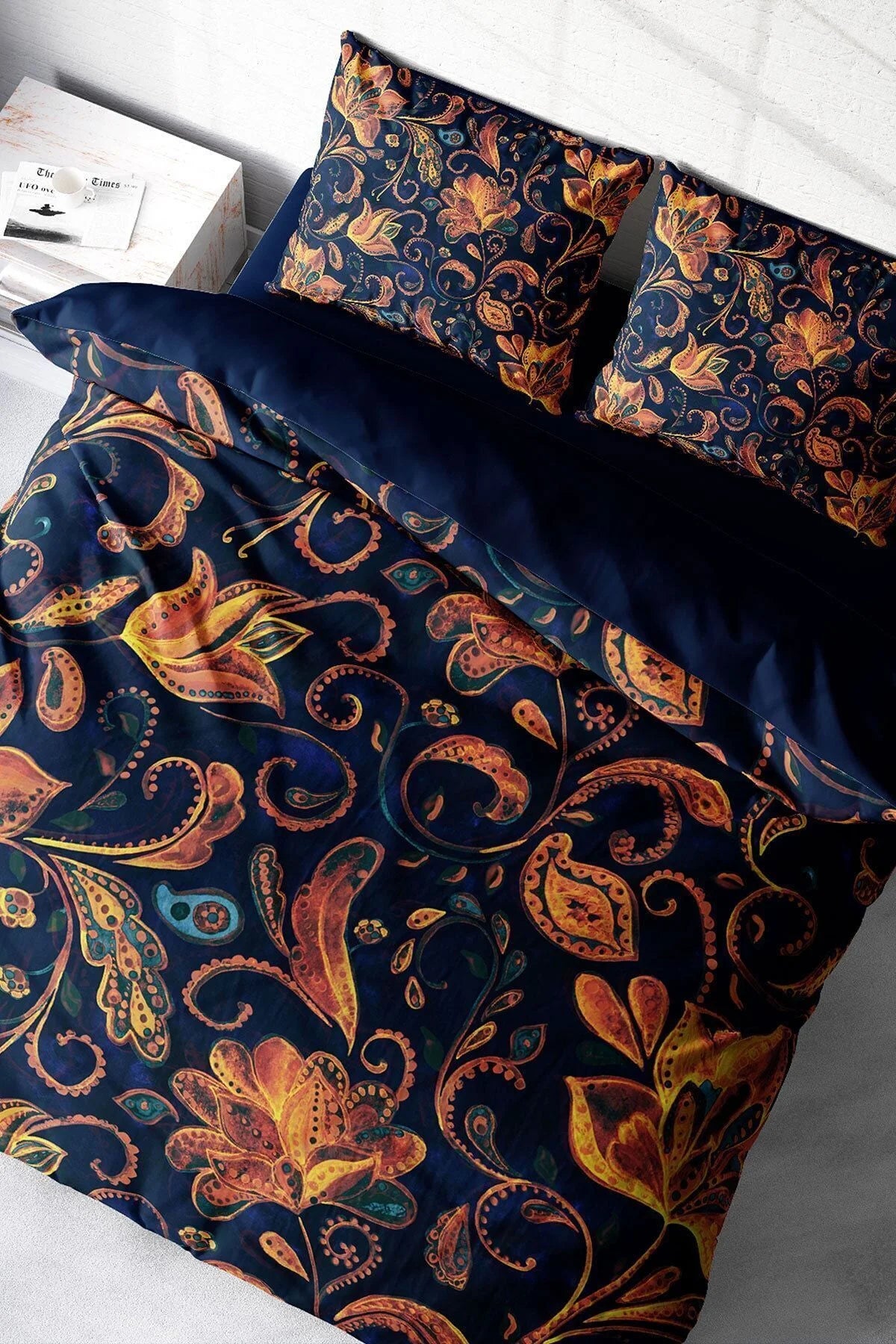 Nevresim Takımı %100 Doğal Pamuk Çift Kişilik 3D Digital Goblen Çiçekleri