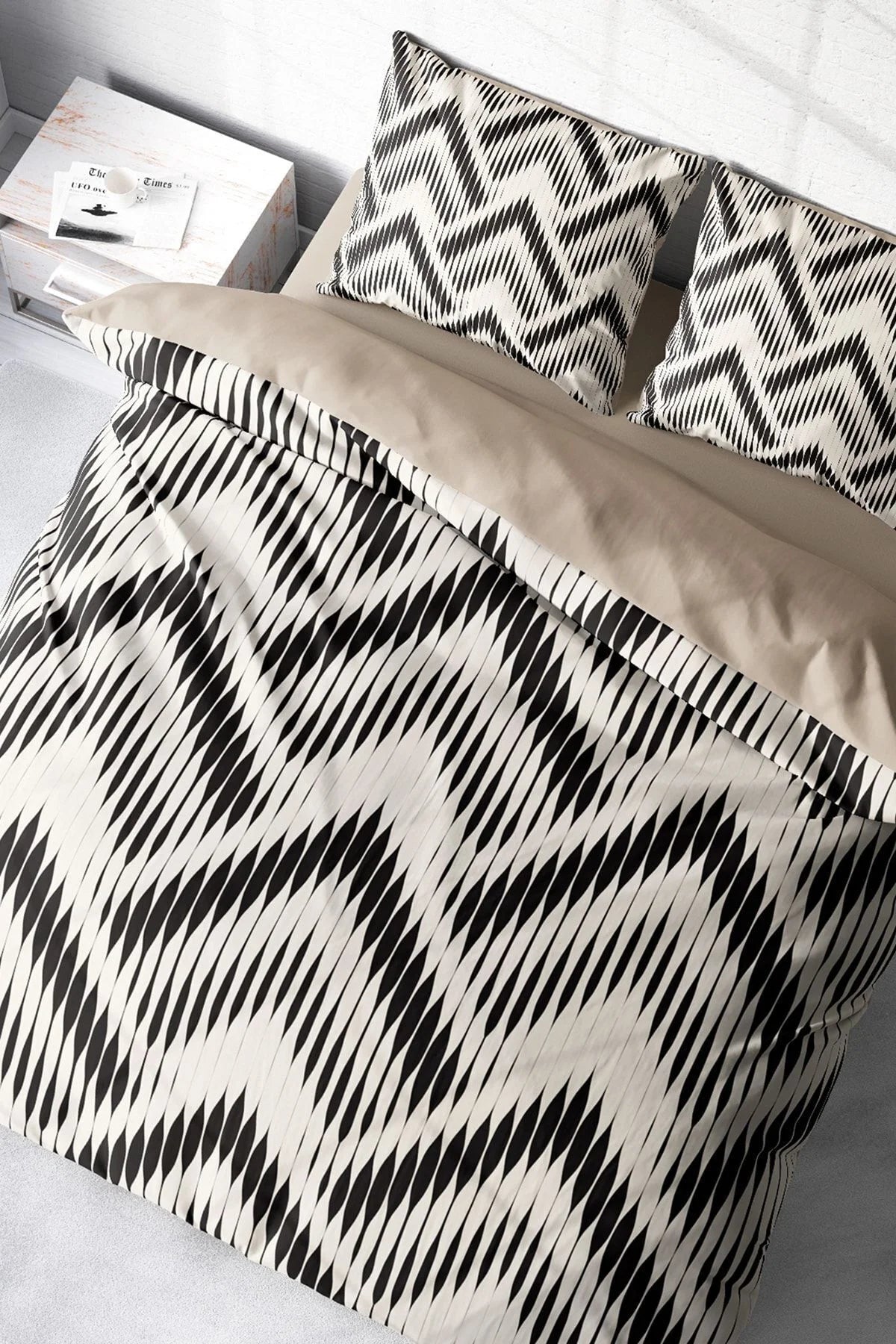 Örgü 1 3D Pamuk Saten Çift Kişilik Nevresim Takımı