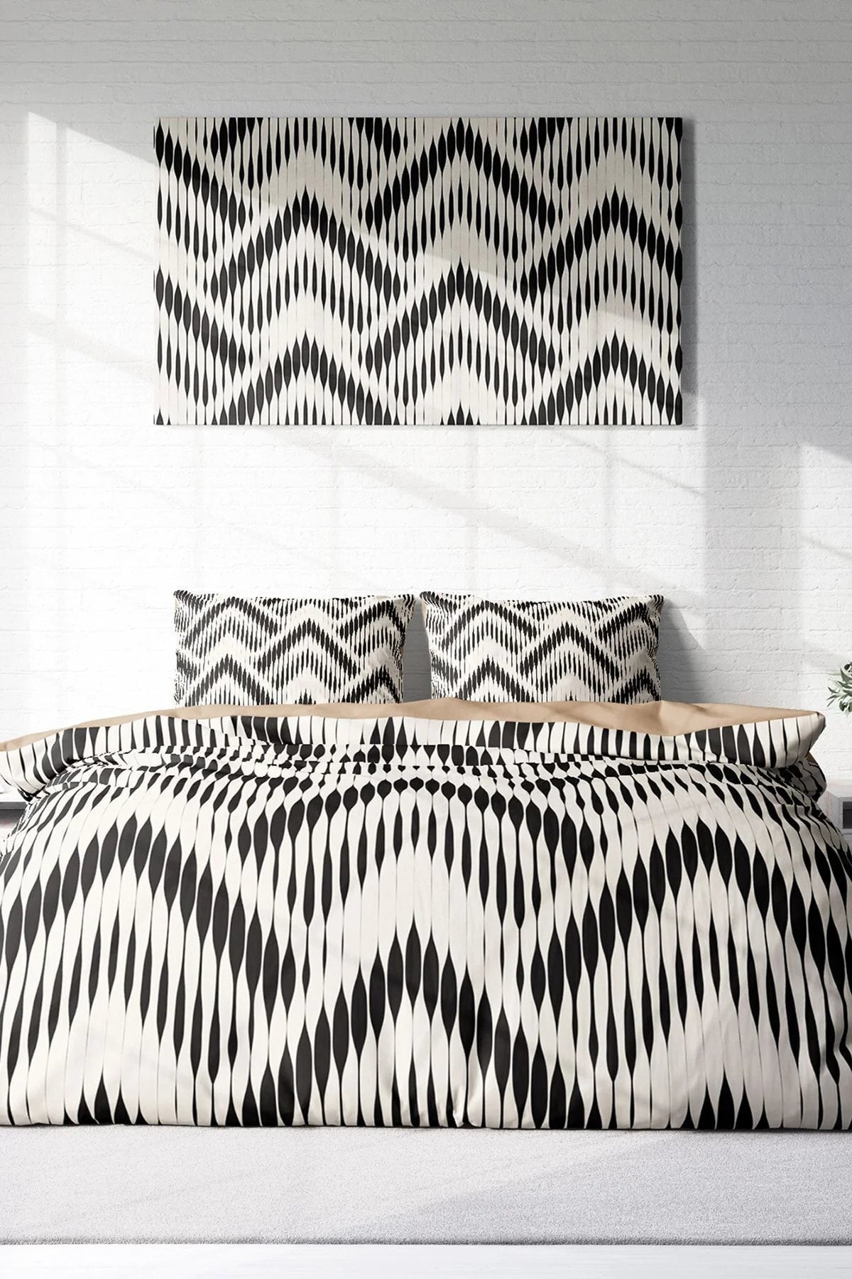 Örgü 1 3D Pamuk Saten Çift Kişilik Nevresim Takımı