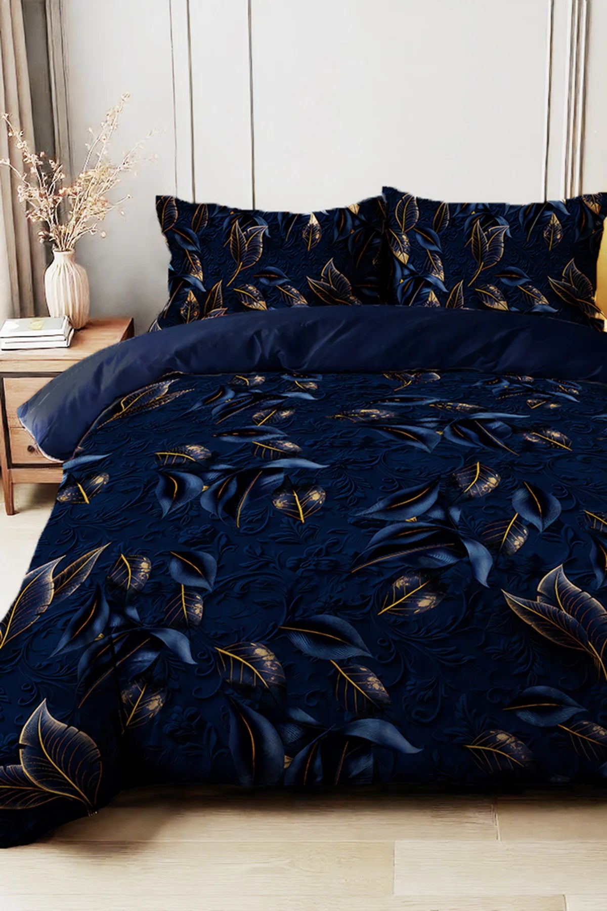 Pamuklu Çift Kişilik Nevresim Takımı Natura Blue Branch