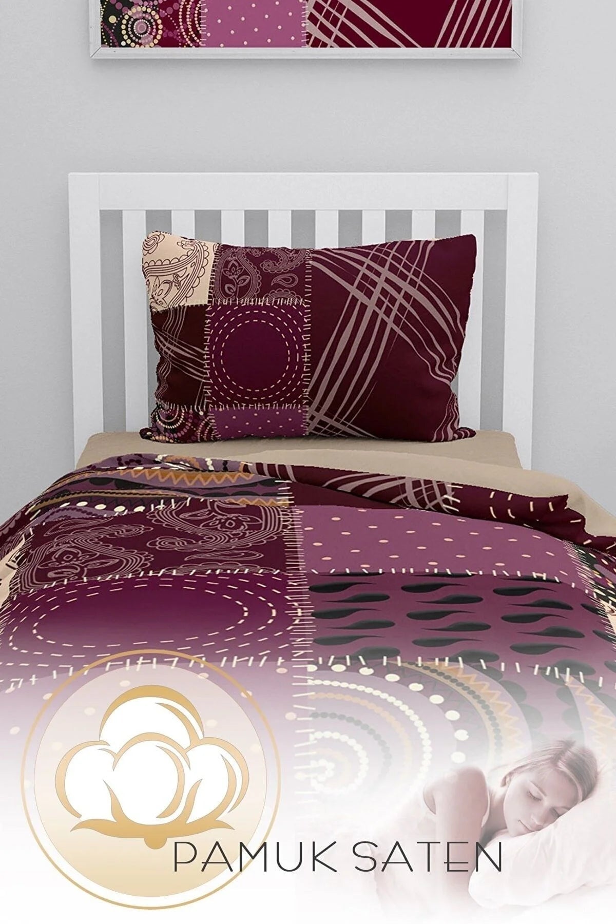 Patchwork 3D Pamuk Saten Tek Kişilik Nevresim Takımı