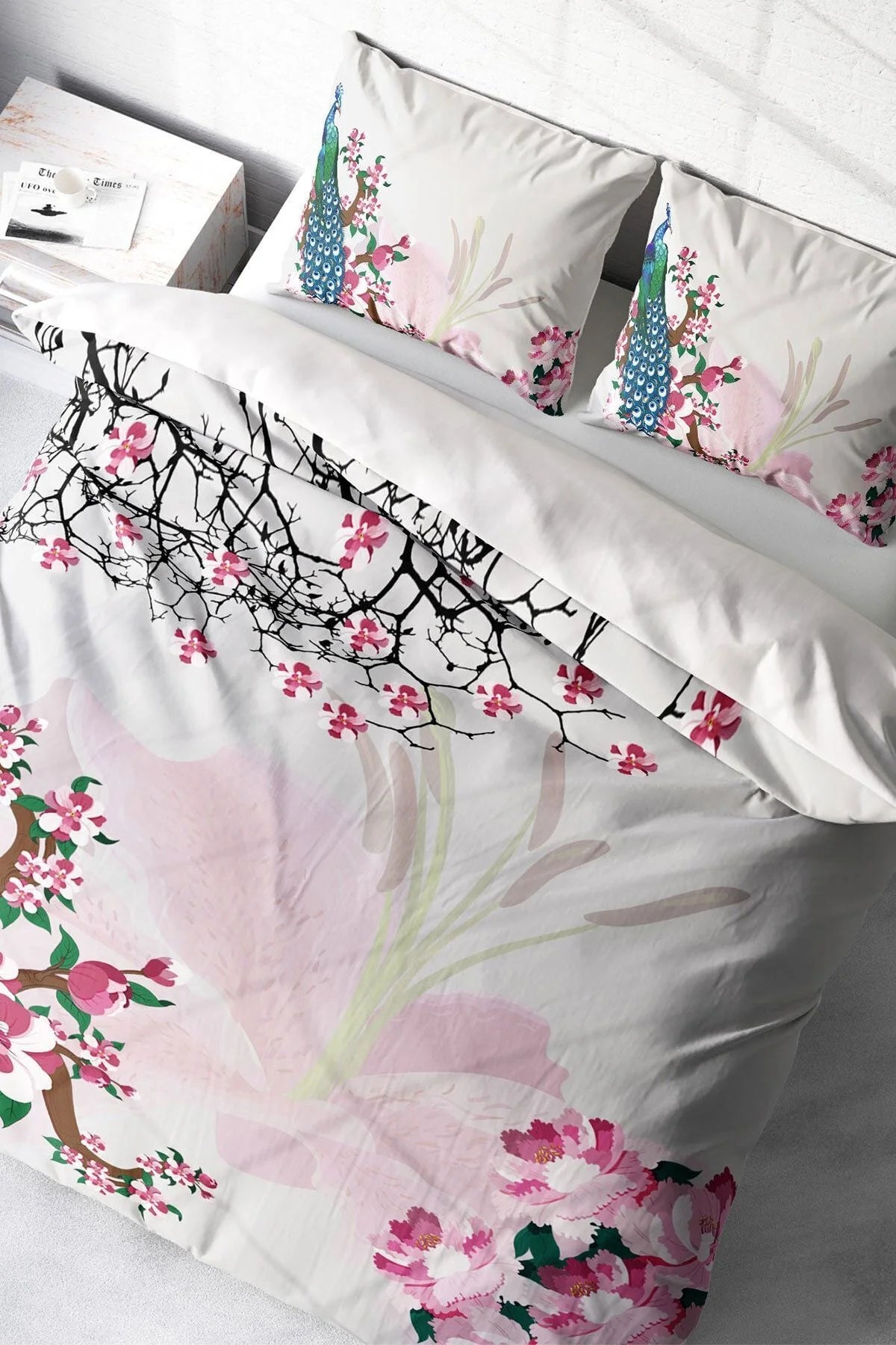 Peacock Naturel Çift Kişilik Nevresim Takımı