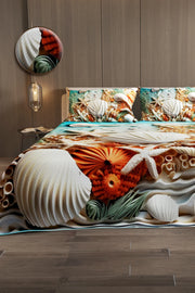 Pike Takımı Pamuklu Çift Kişilik Jakar Dokuma Yatak Örtüsü Deniz dekorasyonu