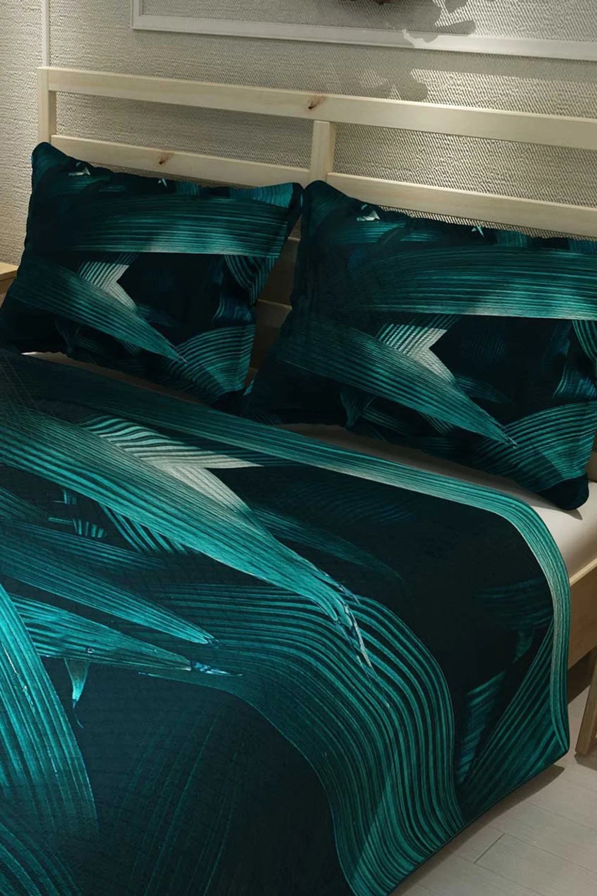 Pike Takımı Pamuklu Çift Kişilik Jakar Dokuma Yatak Örtüsü Derin Nefti