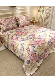Pike Takımı Pamuklu Çift Kişilik Jakar Dokuma Yatak Örtüsü Flowers Coverlet