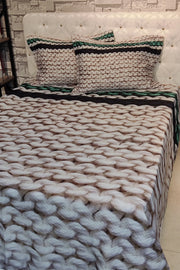 Pike Takımı Pamuklu Çift Kişilik Jakar Dokuma Yatak Örtüsü Örgü