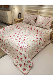 Pike Takımı Pamuklu Çift Kişilik Jakar Dokuma Yatak Örtüsü Rose Branch