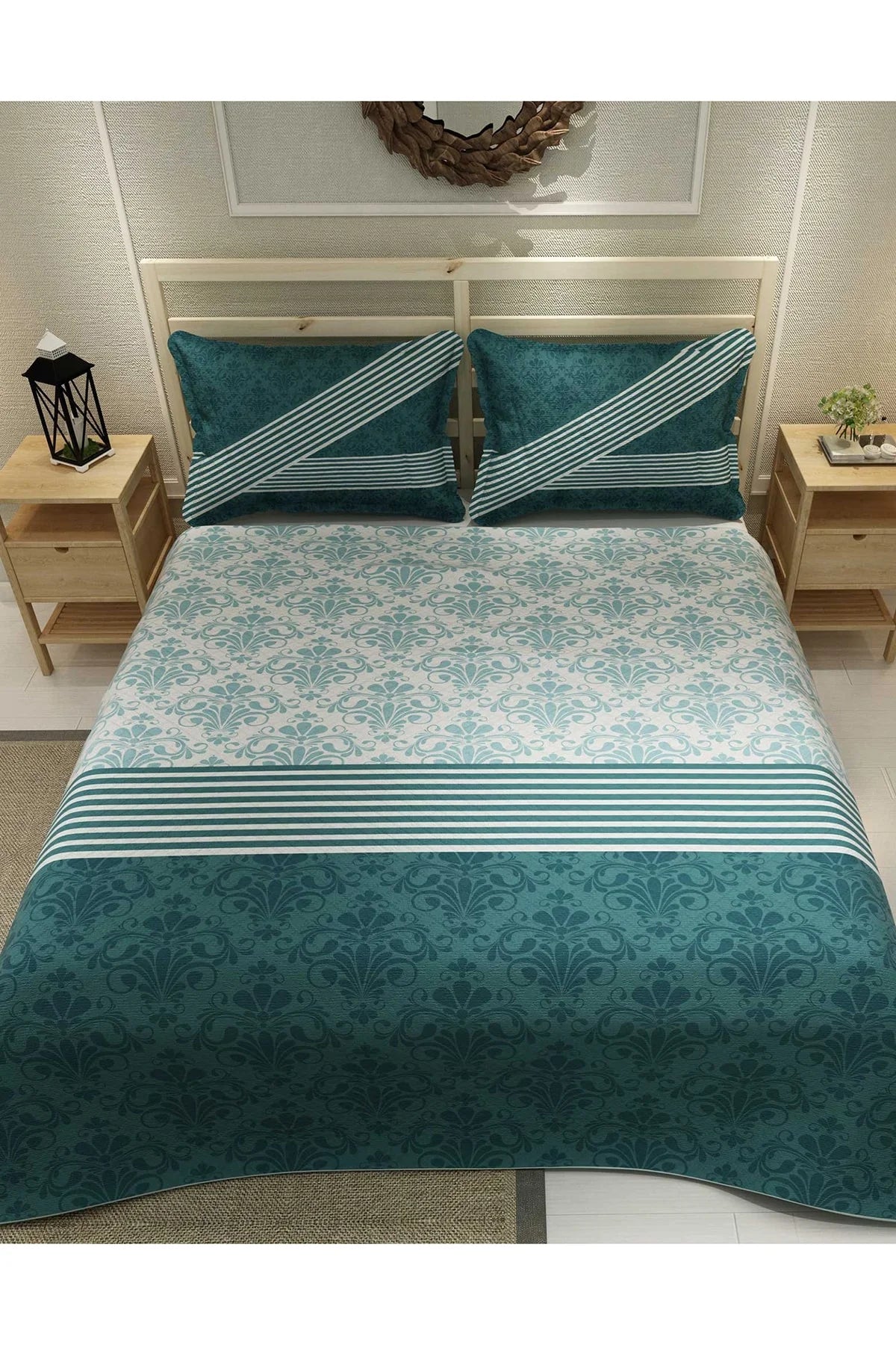 Pike Takımı Pamuklu Çift Kişilik Jakar Dokuma Yatak Örtüsü Soft Nefti