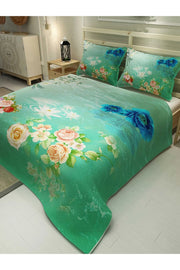 Pike Takımı Pamuklu Çift Kişilik Jakar Dokuma Yatak Örtüsü Water Flowers