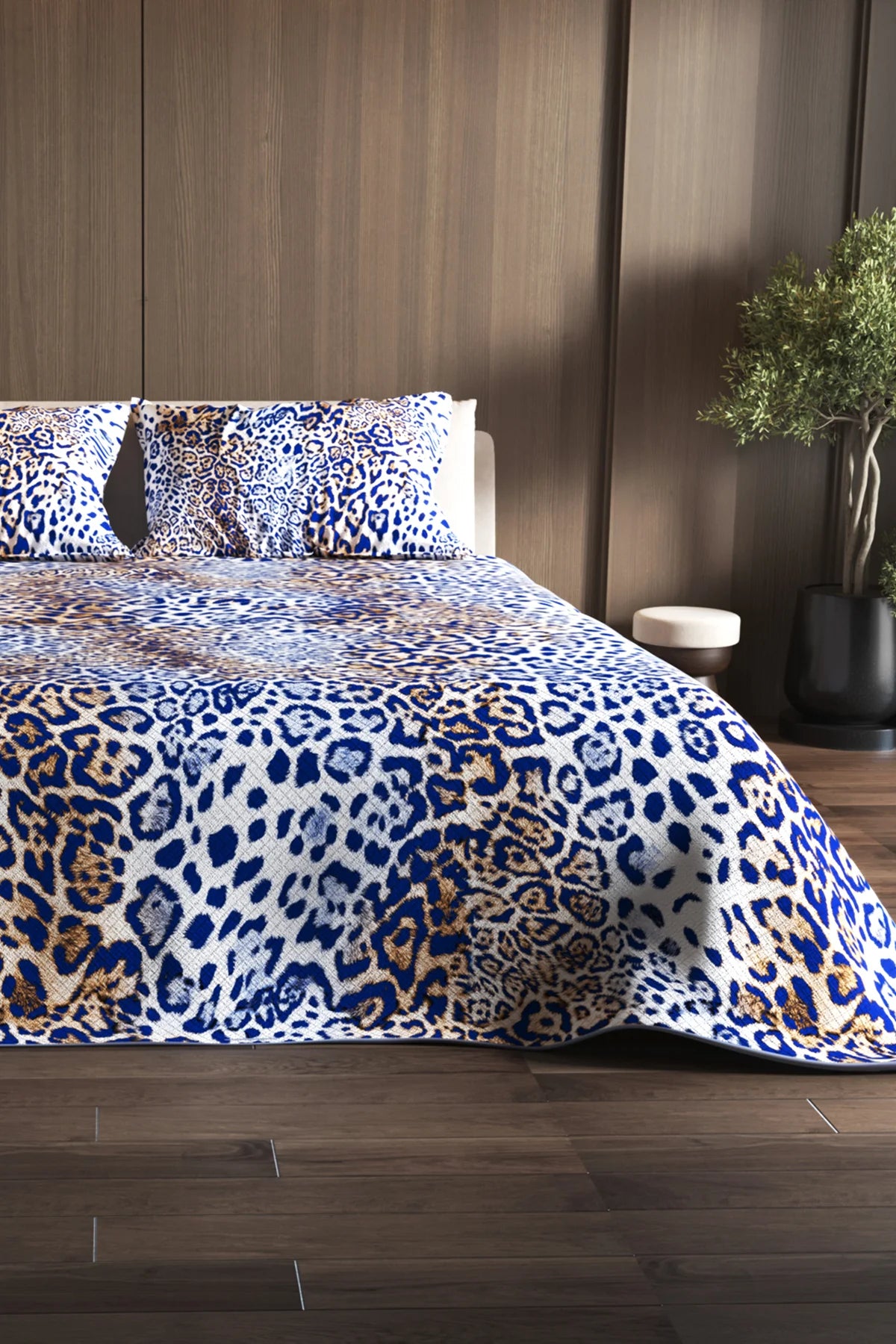 Pike Takımı Pamuklu Çift Kişilik Jakar Dokuma Yatak Örtüsü Water Flowers