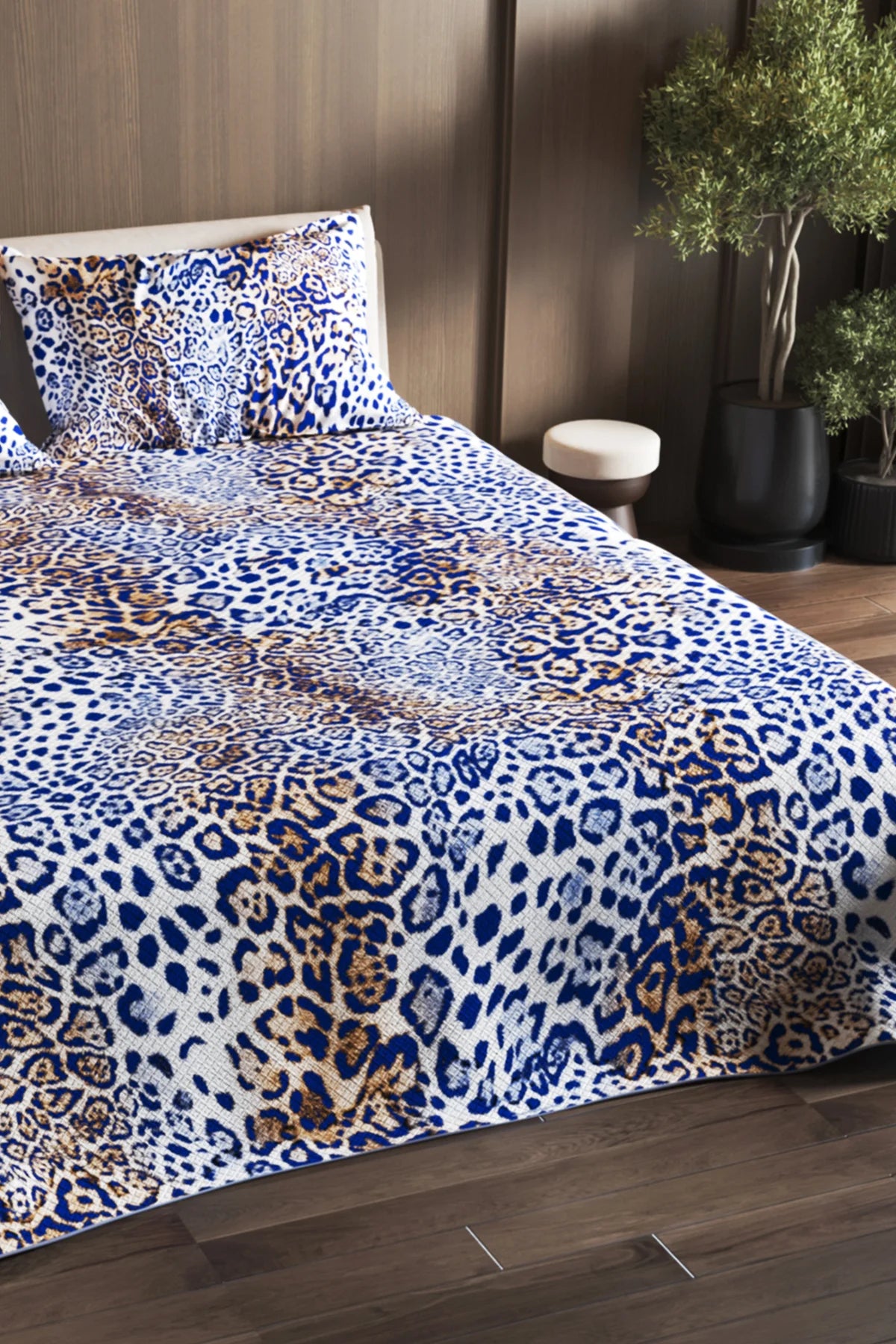 Pike Takımı Pamuklu Çift Kişilik Jakar Dokuma Yatak Örtüsü Water Flowers