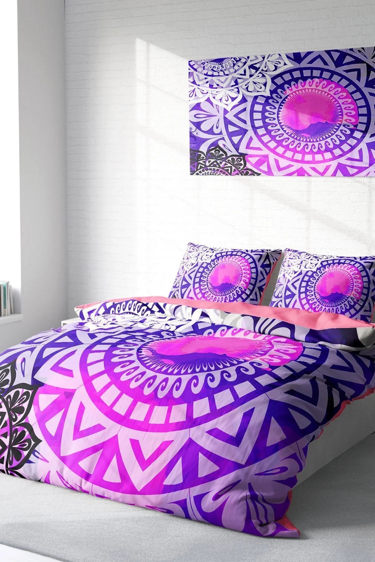 Purple Ring 3D Çift Kişilik Nevresim Takımı