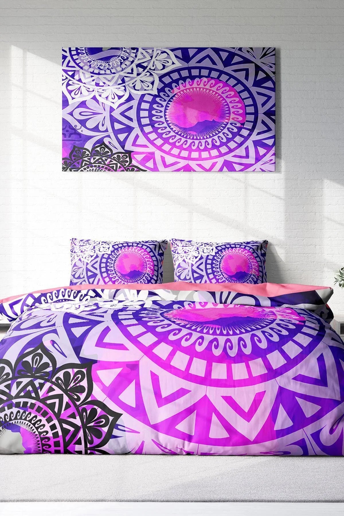 Purple Ring 3D Çift Kişilik Nevresim Takımı