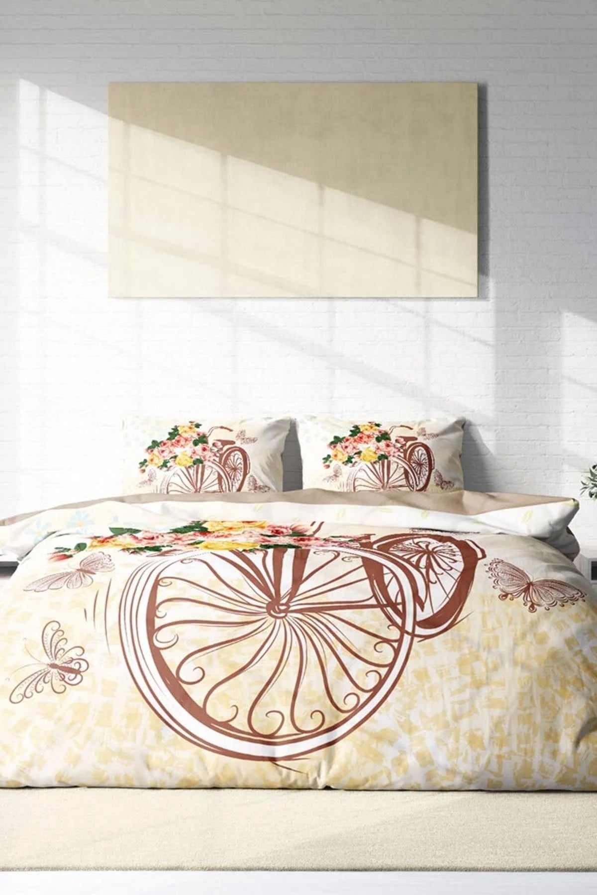 Romantic Bicycle Modern Çift Kişilik Nevresim Takımı