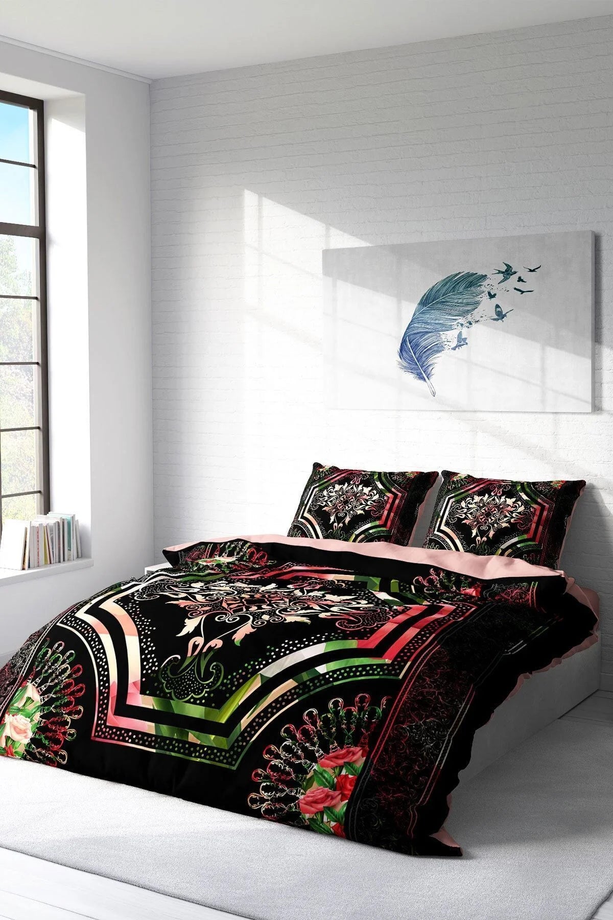 Roses Pattern 3D Tek Kişilik Nevresim Takımı