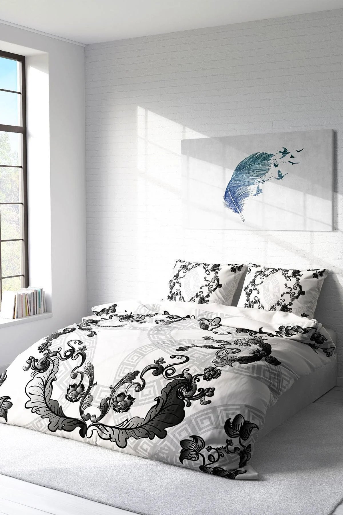 Silver Baraque 3D Çift Kişilik Nevresim Takımı